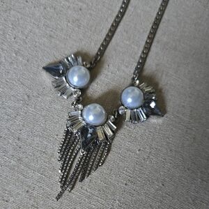 Elegant Silver and White Necklace
